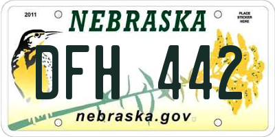 NE license plate DFH442