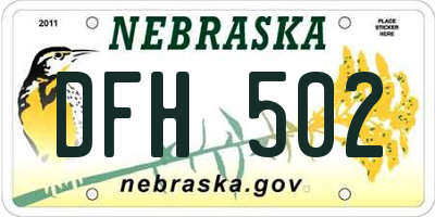 NE license plate DFH502
