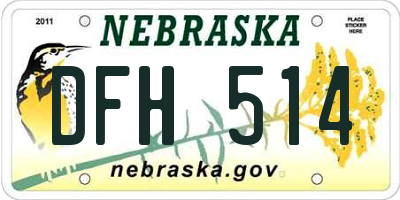 NE license plate DFH514