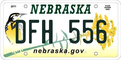 NE license plate DFH556