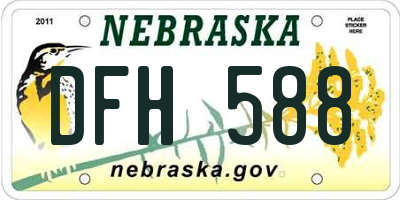 NE license plate DFH588