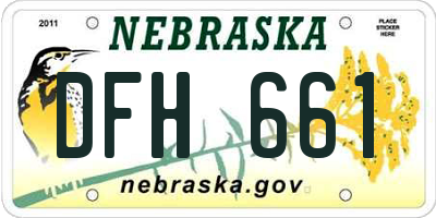 NE license plate DFH661