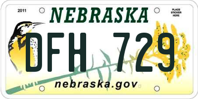 NE license plate DFH729