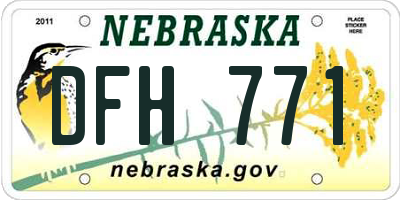 NE license plate DFH771