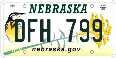 NE license plate DFH799