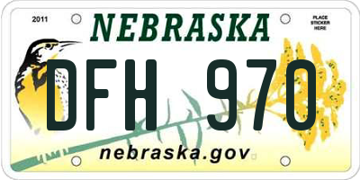 NE license plate DFH970