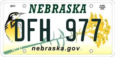 NE license plate DFH977