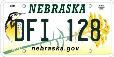 NE license plate DFI128