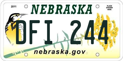 NE license plate DFI244