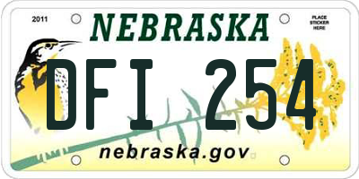 NE license plate DFI254