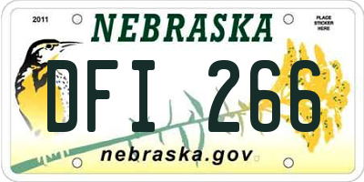 NE license plate DFI266
