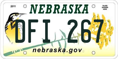 NE license plate DFI267