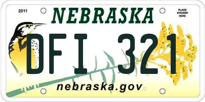 NE license plate DFI321