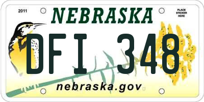 NE license plate DFI348