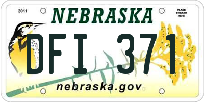 NE license plate DFI371