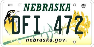 NE license plate DFI472