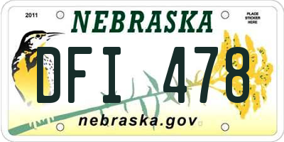 NE license plate DFI478