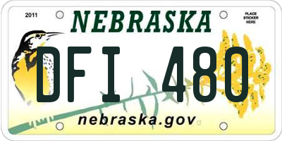 NE license plate DFI480