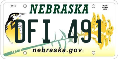 NE license plate DFI491
