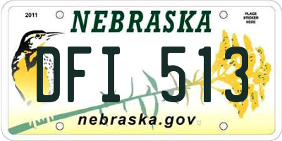 NE license plate DFI513