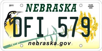 NE license plate DFI579