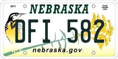 NE license plate DFI582