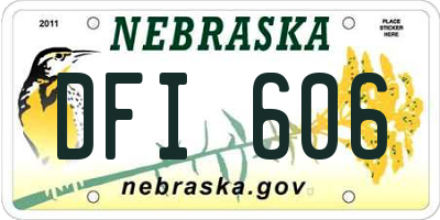NE license plate DFI606