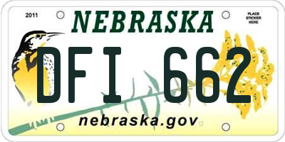 NE license plate DFI662