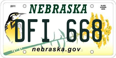 NE license plate DFI668