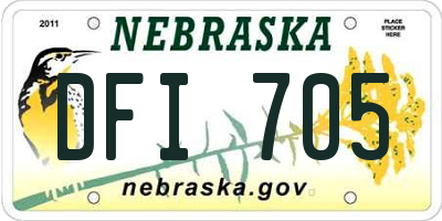 NE license plate DFI705