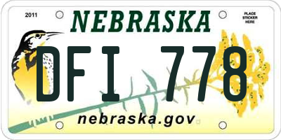 NE license plate DFI778
