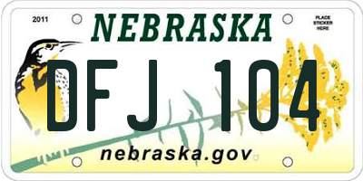 NE license plate DFJ104