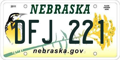 NE license plate DFJ221