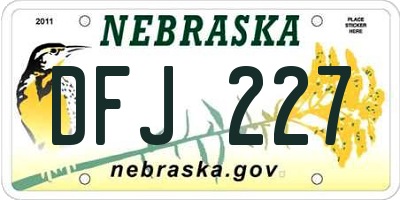 NE license plate DFJ227