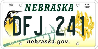 NE license plate DFJ241