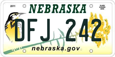 NE license plate DFJ242