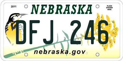 NE license plate DFJ246