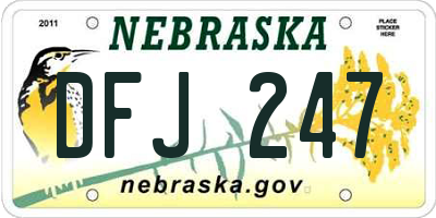 NE license plate DFJ247