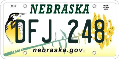NE license plate DFJ248