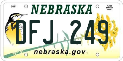 NE license plate DFJ249