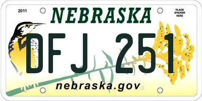 NE license plate DFJ251