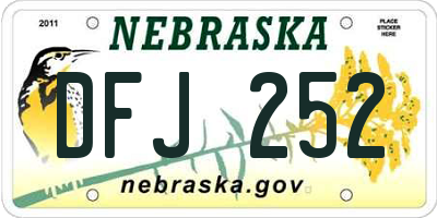 NE license plate DFJ252