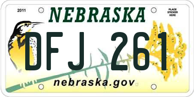 NE license plate DFJ261