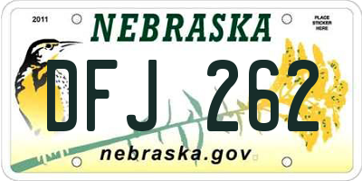 NE license plate DFJ262