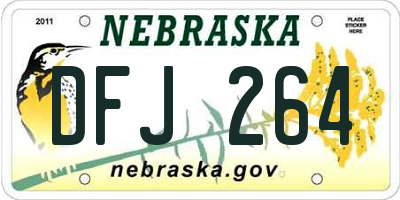 NE license plate DFJ264