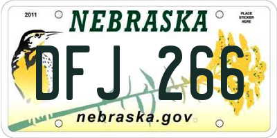 NE license plate DFJ266