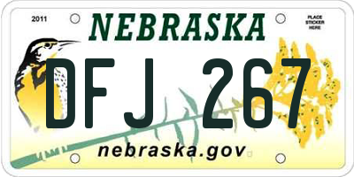 NE license plate DFJ267