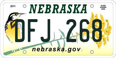 NE license plate DFJ268