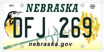 NE license plate DFJ269