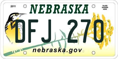 NE license plate DFJ270